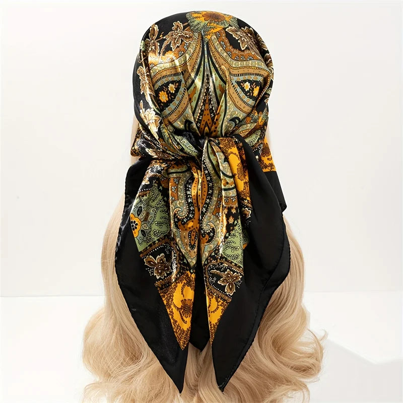 Foulard Carré Satin Graphique · Scarf — 90×90