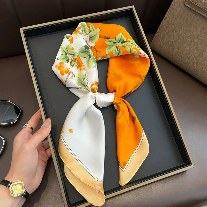 Foulard 70×70 — Imprimé Floral Bohème