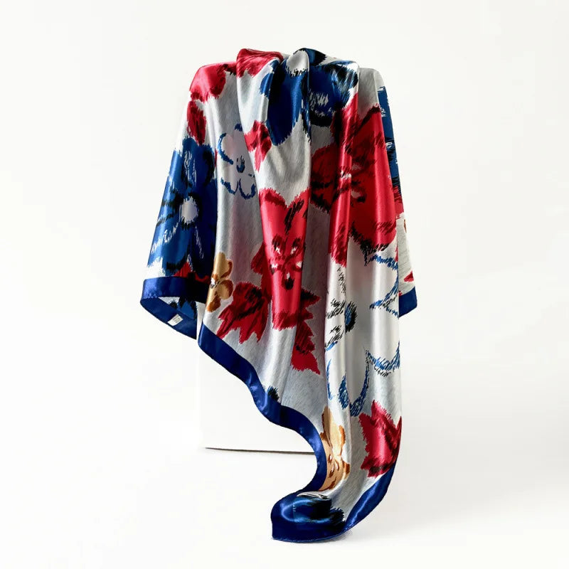 Foulard Carré Satin Graphique · Scarf — 90×90