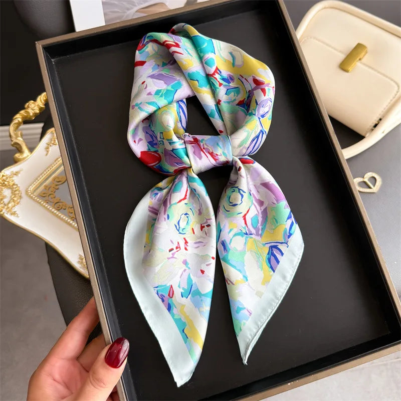 Foulard 70×70 — Imprimé Floral Bohème