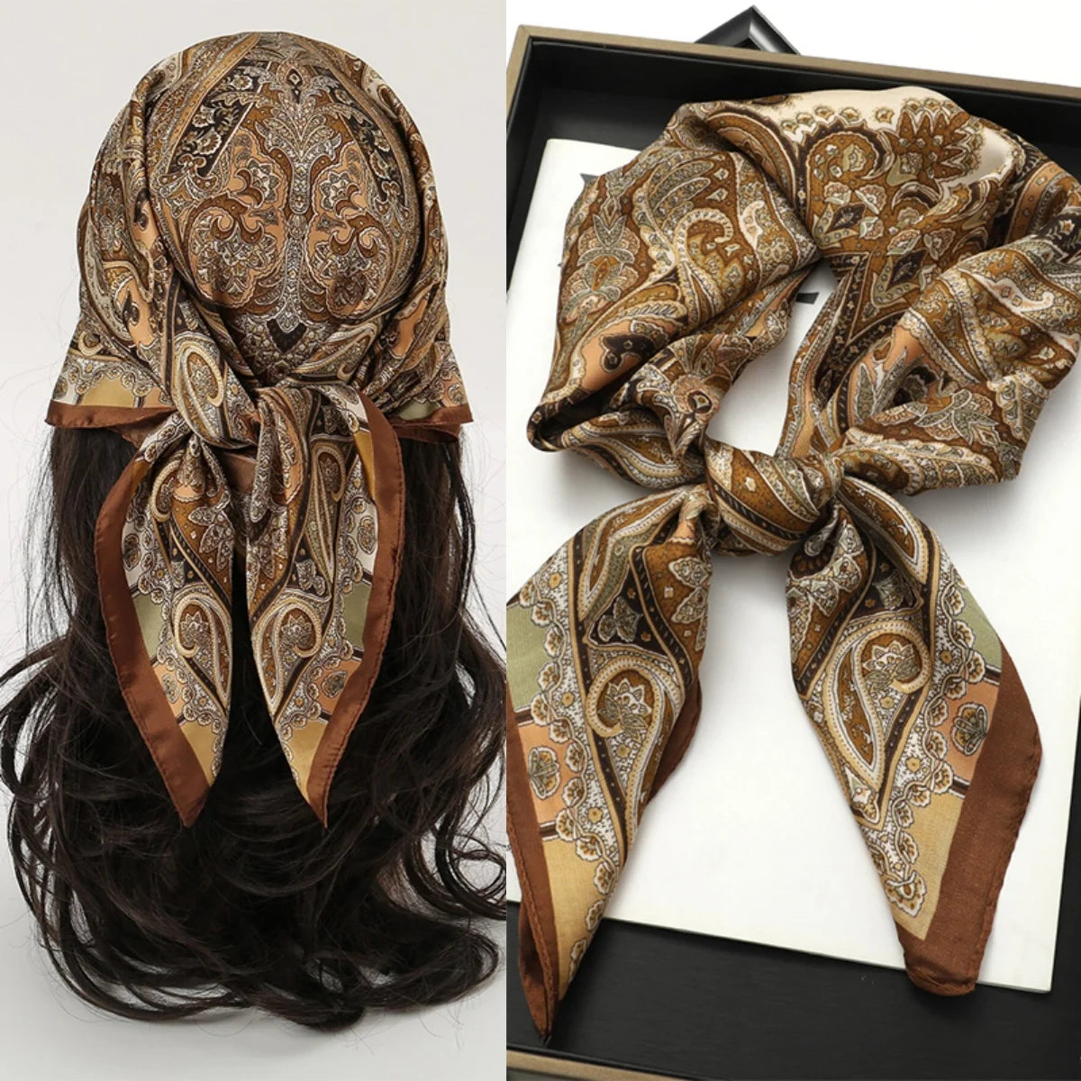 Foulard 70×70 — Imprimé Floral Bohème