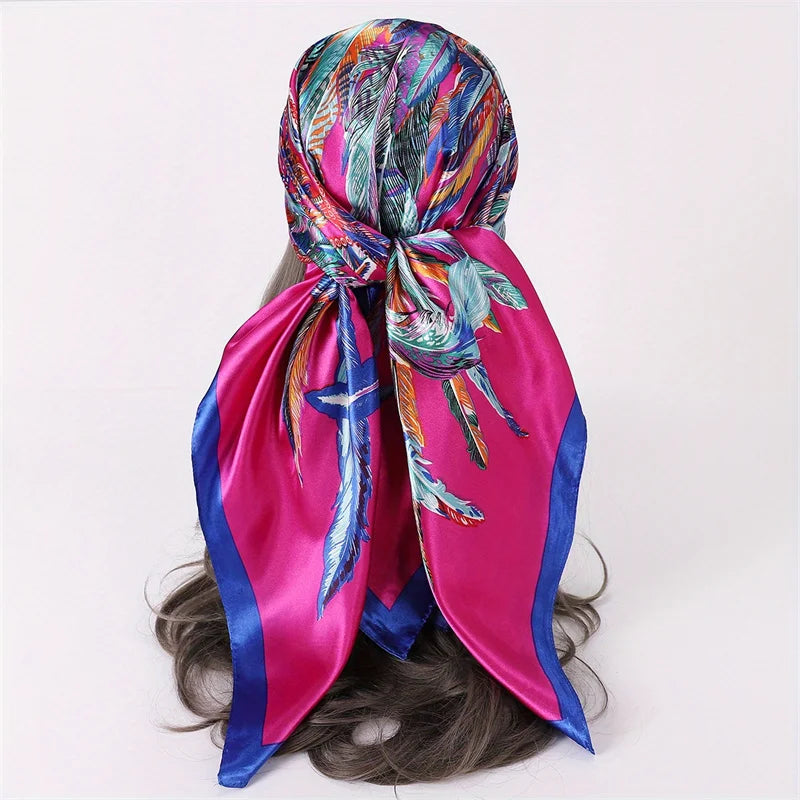 Foulard Carré Satin Graphique · Scarf — 90×90