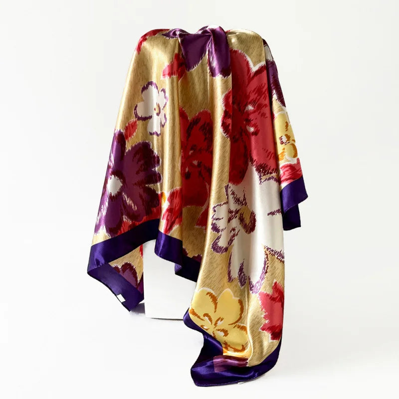 Foulard Carré Satin Graphique · Scarf — 90×90