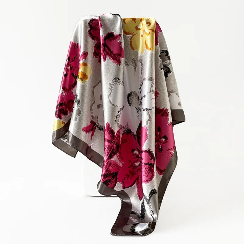 Foulard Carré Satin Graphique · Scarf — 90×90