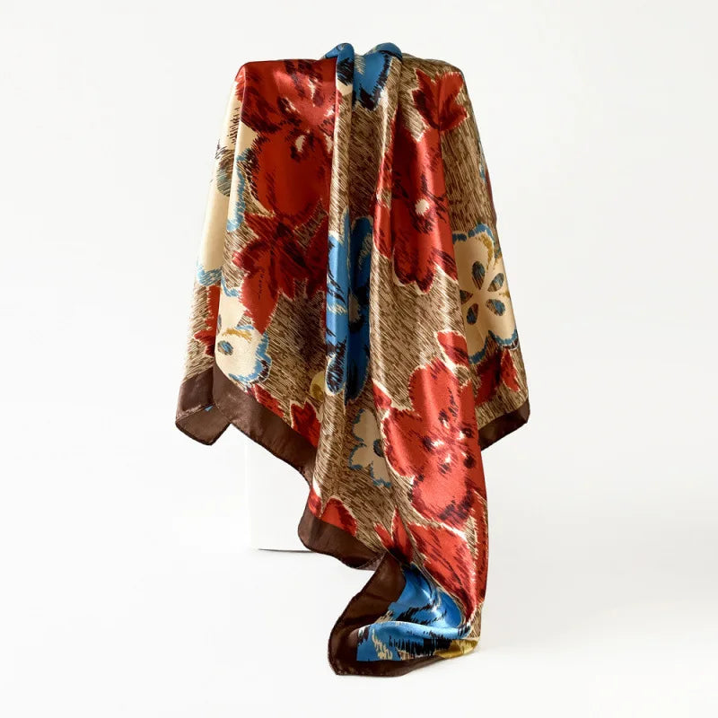 Foulard Carré Satin Graphique · Scarf — 90×90